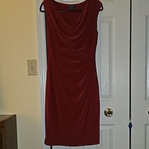 Red Cowl Neck LAUREN by Ralph Lauren Dress - Elegant Red Sleeveless Dress